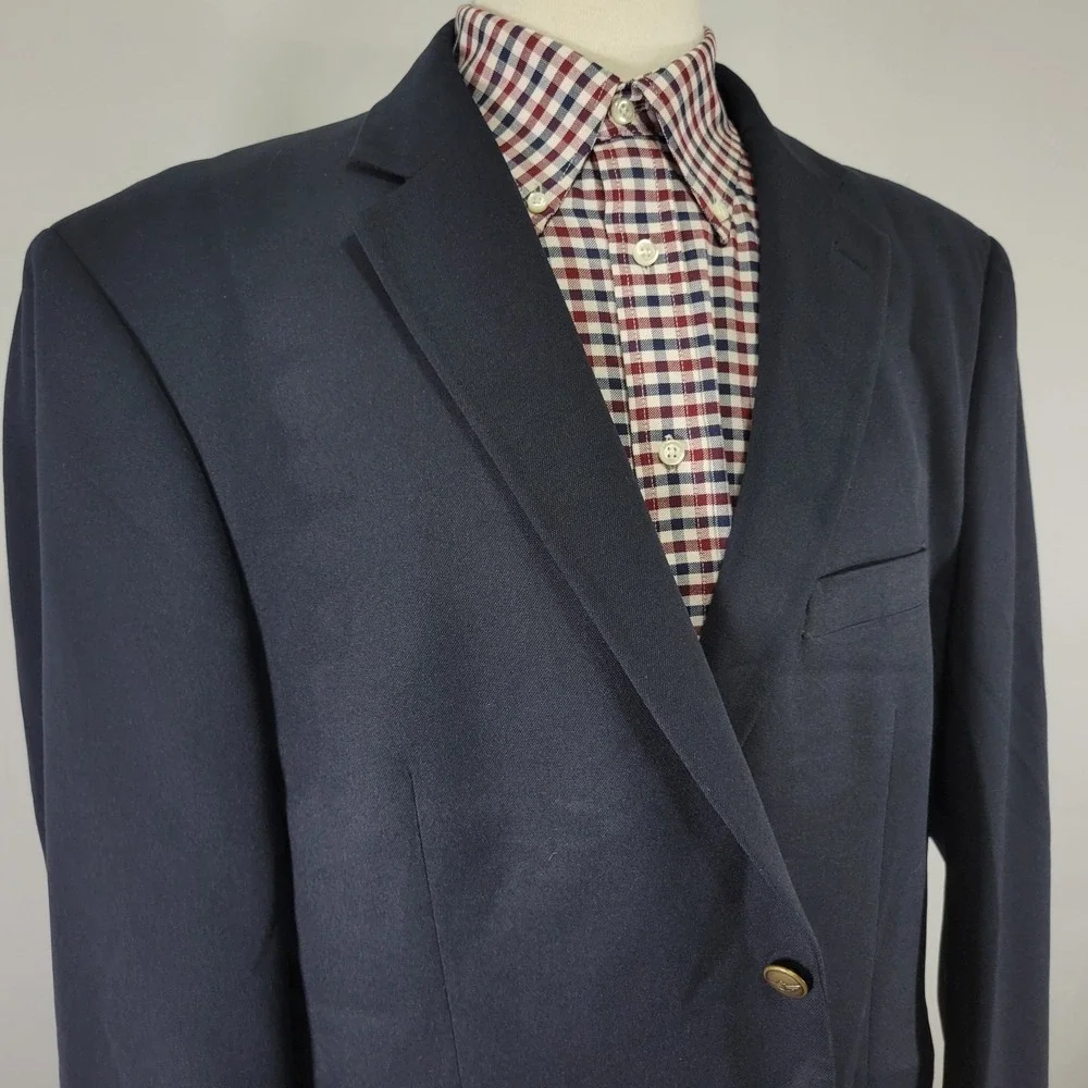 Dockers Men's Sport‎ Coat Blazer Two Button Deep Navy Polyester Size 48R